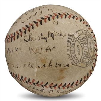 1918 Cincinnati Reds Team Signed Official National League (Tener) Baseball with Christy Mathewson- 18 Sigs.